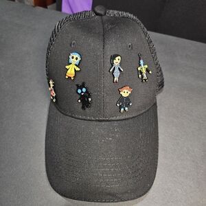Black Cap with Cartoon Pins